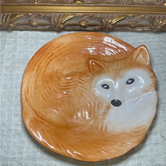Better Homes And Gardens Fox Ceramic Plate - Orange and White - Picture 1 of 8